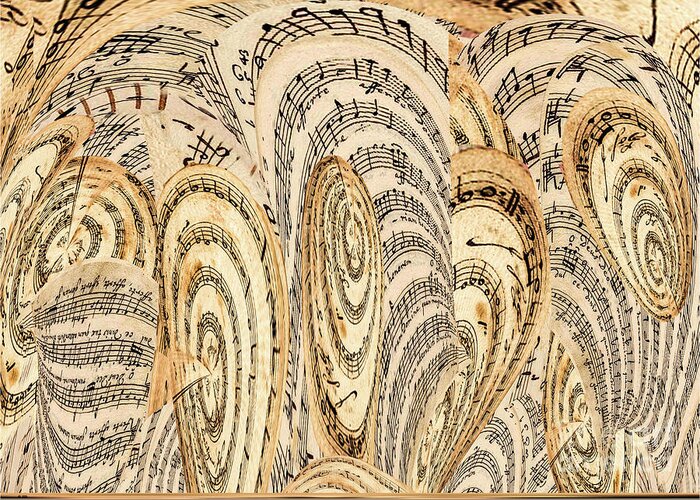 Gift For A Musician Greeting Card featuring the mixed media Music Scores Sheet Music Perpetuum Mobile Part 2 by Elena Gantchikova