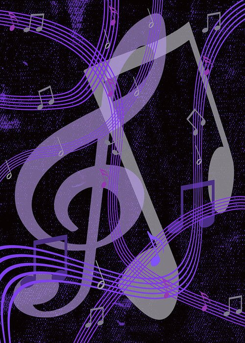  Greeting Card featuring the digital art Musical Highway by Michelle Hoffmann