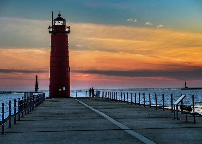 Northernmichigan Greeting Card featuring the photograph Muskegon Michigan Lighthouse IMG_3976 HRes by Michael Thomas