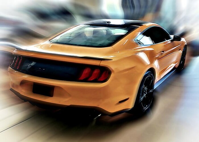 Mustang Greeting Card featuring the digital art Mustang GT by David Manlove