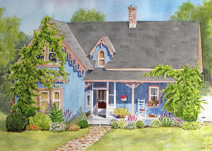 House Greeting Card featuring the painting My Blue Heaven by Mary Ellen Mueller Legault