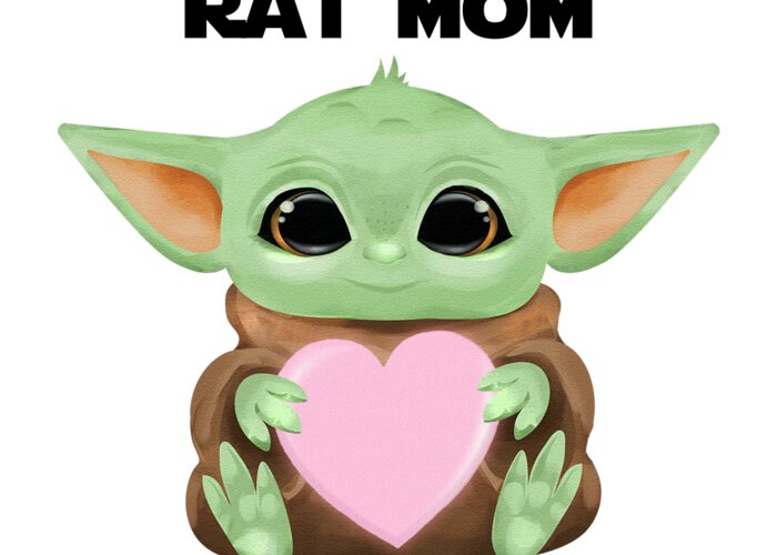 Rat Mom Greeting Card featuring the digital art My Dear Rat Mom Love You I Do Cute Baby Alien Sci-Fi Movie Lover Valentines Day Heart by Jeff Creation