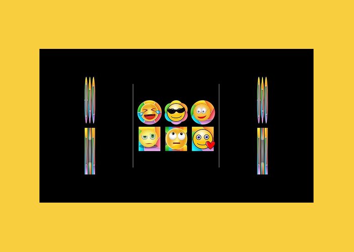 Emoji Greeting Card featuring the mixed media My Little Friends Are Emoji People by Nancy Ayanna Wyatt