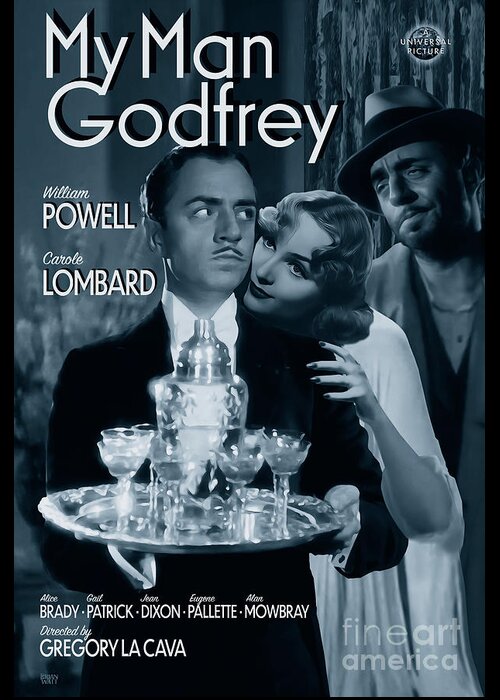 William Powell Greeting Card featuring the photograph My Man Godfrey Movie Poster by Brian Watt