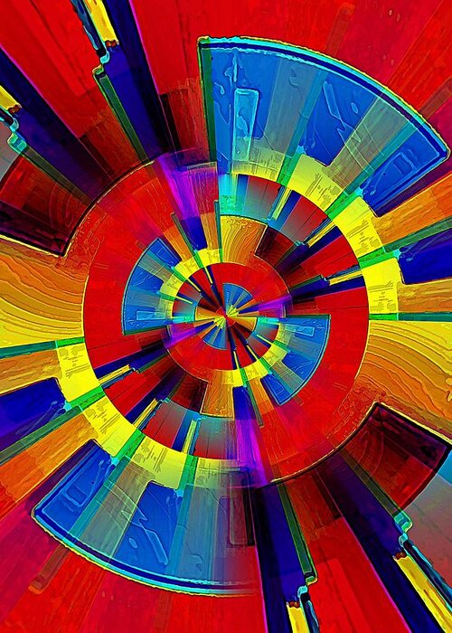 Radial Greeting Card featuring the digital art My Radar in Color by David Manlove
