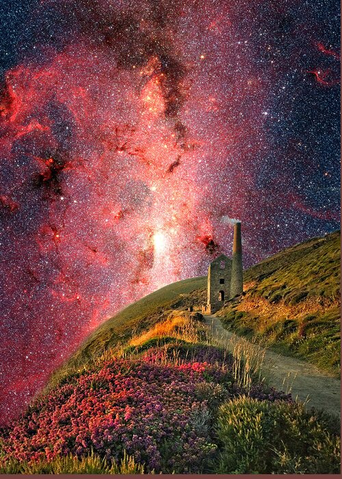 Cornwall Greeting Card featuring the digital art Mystical Milky Way by Ally White