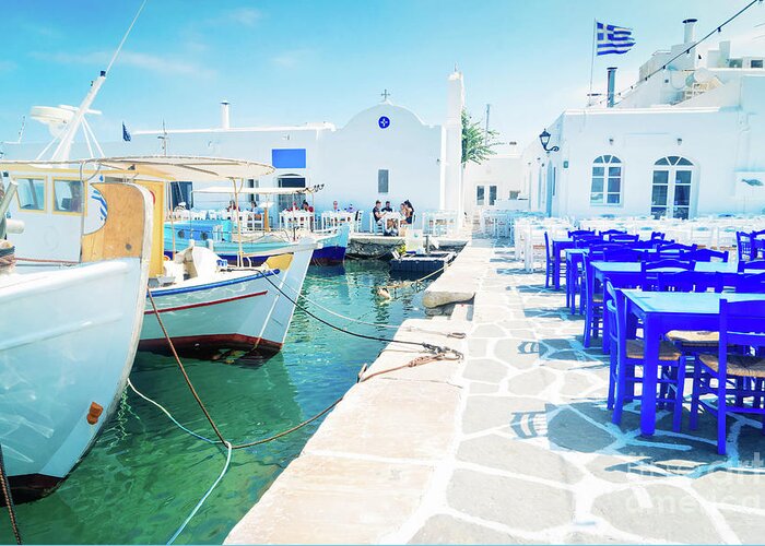 Paros Greeting Card featuring the photograph Naoussa Village by Anastasy Yarmolovich