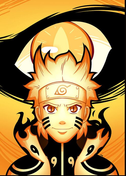 Naruto Kyuubi Mode Greeting Card By Nguyen Hai