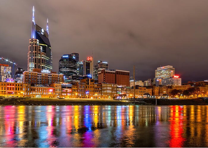 Nashville Greeting Card featuring the photograph Nashville Lights by Rod Best
