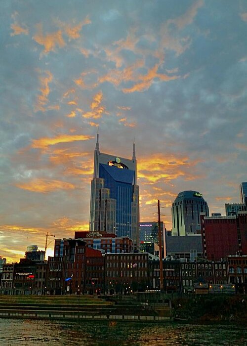 Nashville Greeting Card featuring the photograph Nashville Sunset 12/28/20 by Ally White