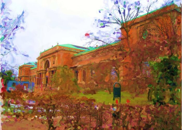 National Museum Greeting Card featuring the mixed media National Museum by Asbjorn Lonvig