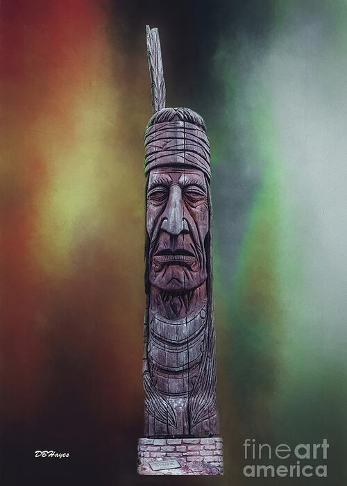 Totem Greeting Card featuring the mixed media Native American Totem Artistry by DB Hayes