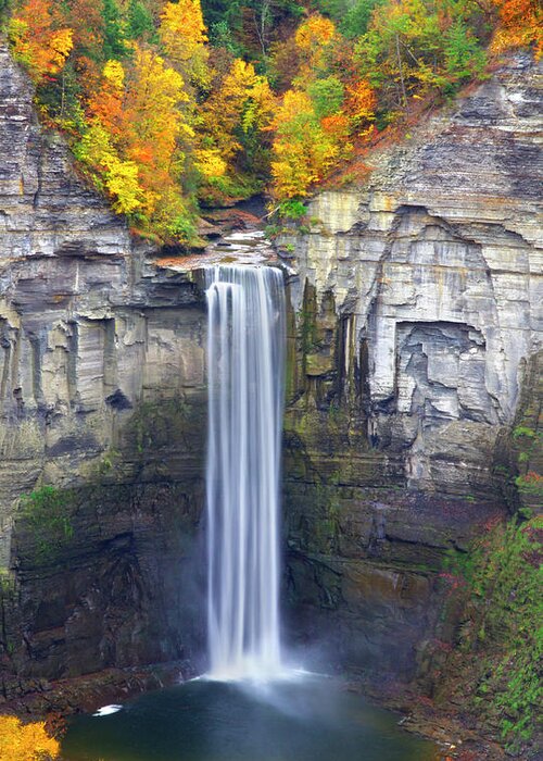 Cliff Greeting Card featuring the photograph Natures Sculpture - Taughannock Falls State Park in NY by Kenneth Lane Smith