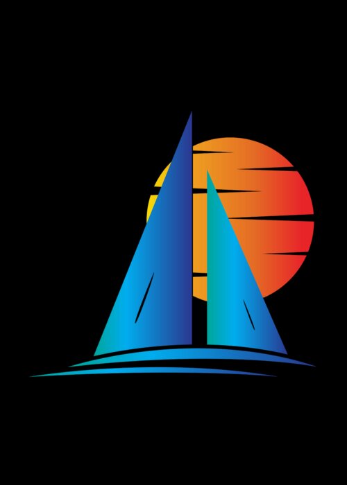 Cool Greeting Card featuring the digital art Nautical Sailboat Sailing by Flippin Sweet Gear