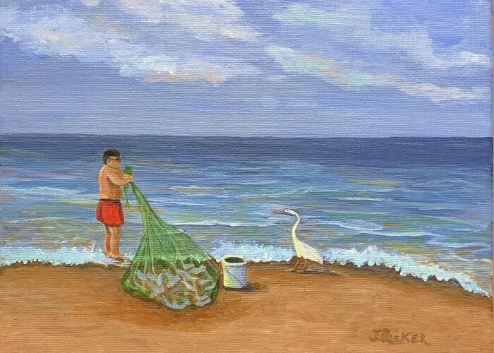 Casting Greeting Card featuring the painting Net Profit by Jane Ricker