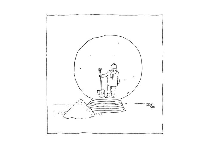 Captionless Greeting Card featuring the drawing New Yorker February 7, 2022 by Liana Finck