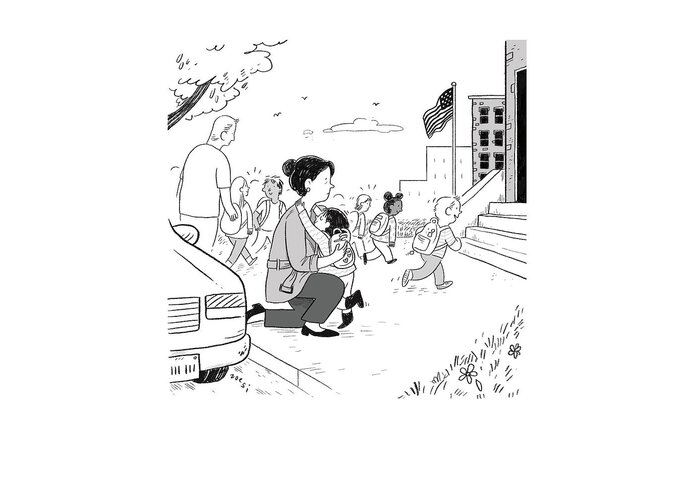 Captionless Greeting Card featuring the drawing New Yorker May 25, 2022 by Zoe Si