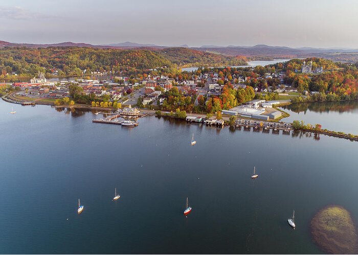 Fall Greeting Card featuring the photograph Newport Vermont Waterfront 2020 by John Rowe