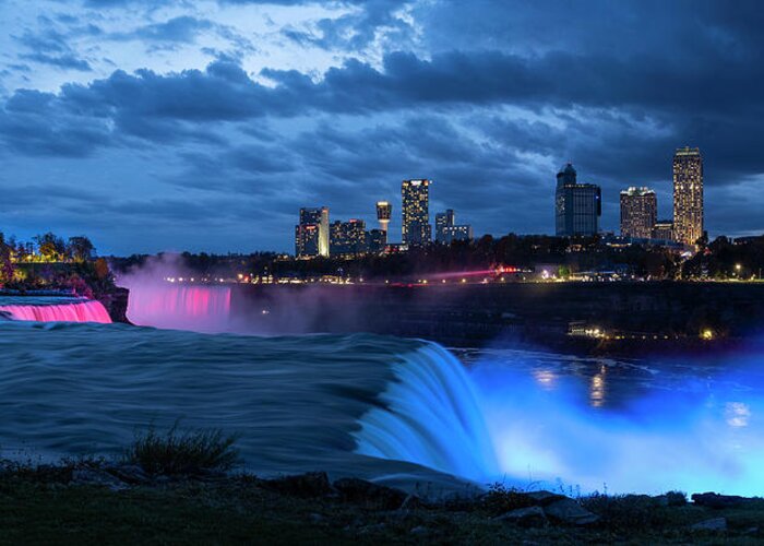 Niagara Falls Greeting Card featuring the photograph Niagara Blues With A Little Red by Mark Papke