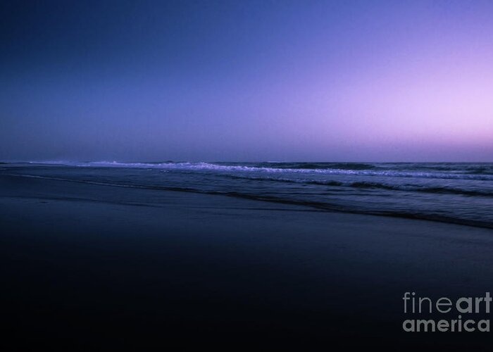 Water Greeting Card featuring the photograph Night At The Ocean by Hannes Cmarits
