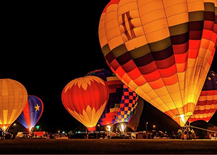 Balloon Greeting Card featuring the digital art Night Glow by Todd Tucker