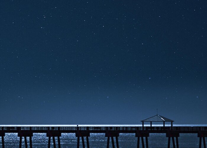 Juno Pier Greeting Card featuring the photograph Night Influence by Laura Fasulo