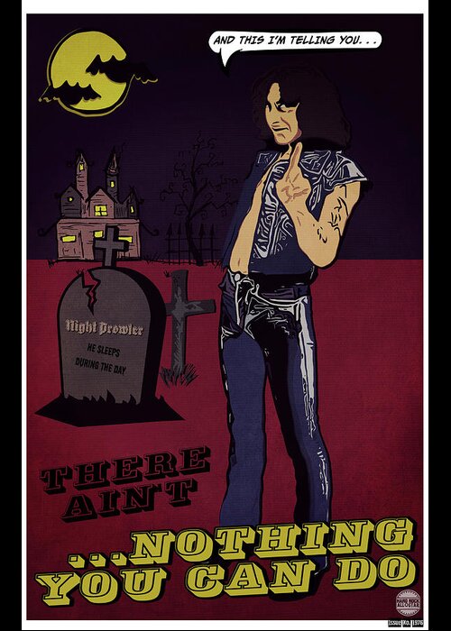 Acdc Greeting Card featuring the digital art Night Prowler Issue No. 1974 by Christina Rick