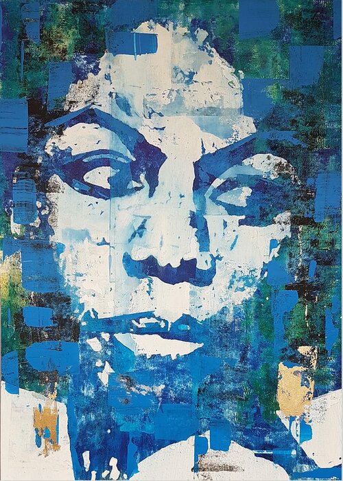 Nina Simone Art Greeting Card featuring the painting Nina Simone - Dragonfly out in the sun, you know what I mean by Paul Lovering