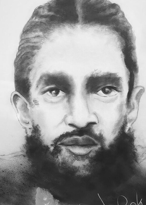  Greeting Card featuring the drawing Nipsey by Angie ONeal