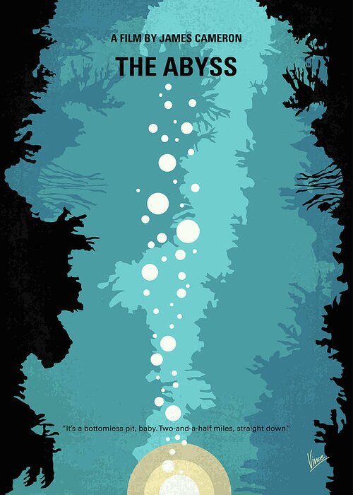 The Abyss Greeting Card featuring the digital art No1134 My The Abyss minimal movie poster by Chungkong Art