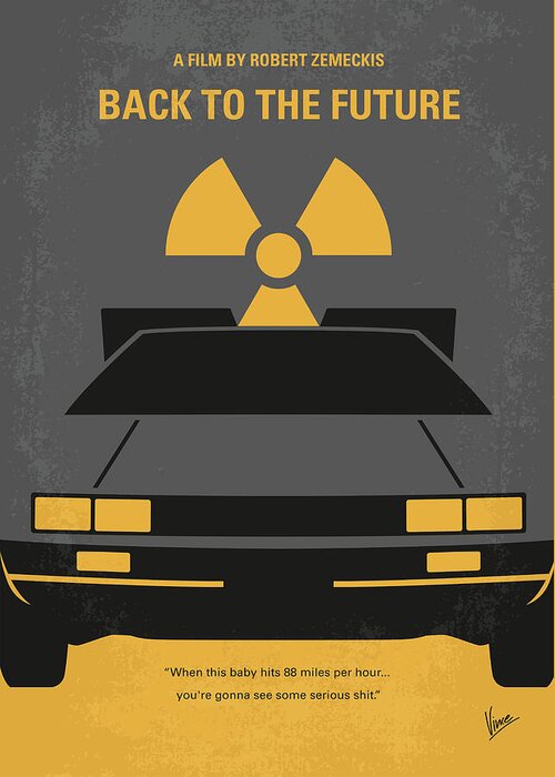 Back To The Future Greeting Card featuring the digital art No183 My Back to the Future minimal movie poster by Chungkong Art