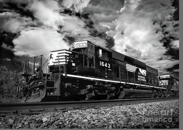Train Greeting Card featuring the photograph Norfolk and Southern Train by Shelia Hunt