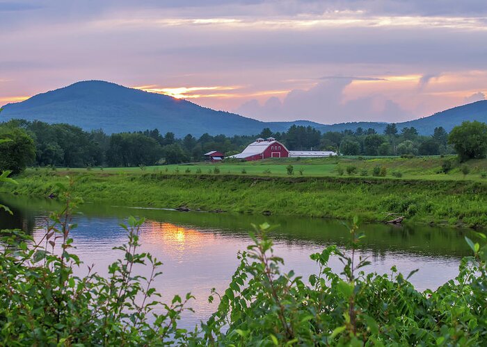 North Greeting Card featuring the photograph North Country Barn Sunset by Chris Whiton