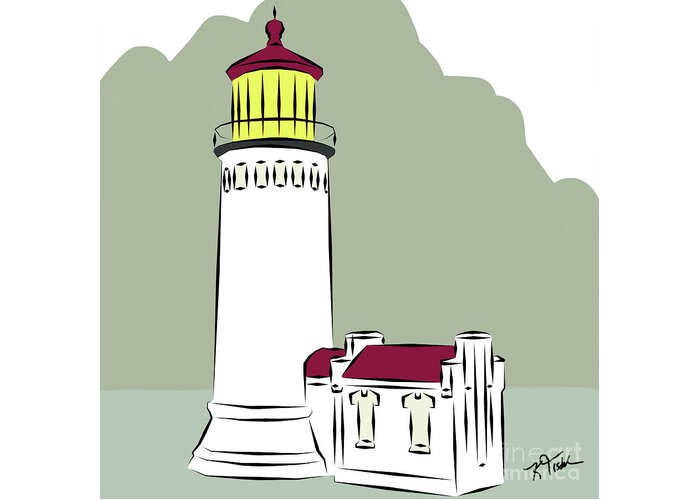 North-head Greeting Card featuring the digital art North Head Lighthouse by Kirt Tisdale