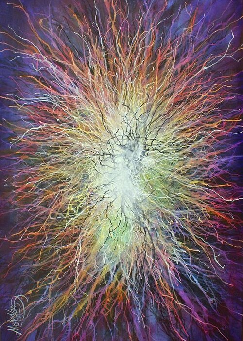 Abstract Greeting Card featuring the painting Nova by Michael Lang