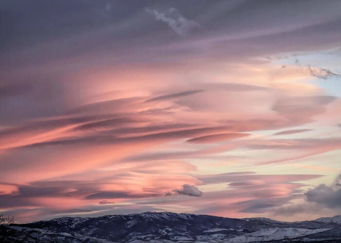 Lenticular Clouds Greeting Card featuring the photograph November Lenticular Sky by Donna Kennedy