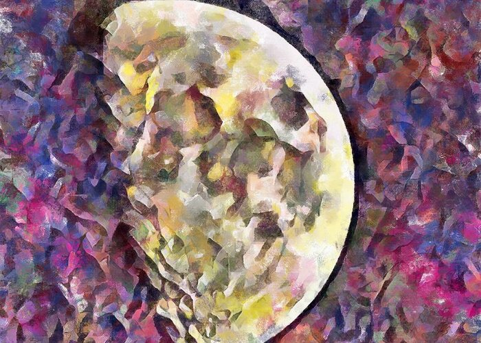 November Greeting Card featuring the mixed media November Moon by Christopher Reed