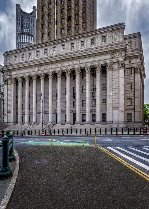 Thurgood Marshall Greeting Card featuring the photograph NYC United States Courthouse by Susan Candelario