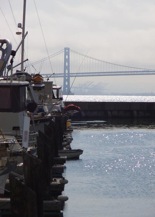  Greeting Card featuring the photograph Oakland Bay Bridge by Heather E Harman