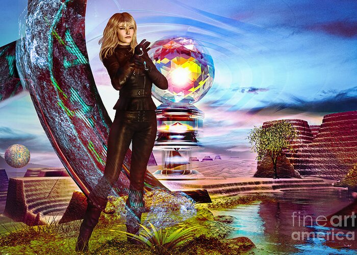 Oasis Greeting Card featuring the digital art OASIS x by Shadowlea Is