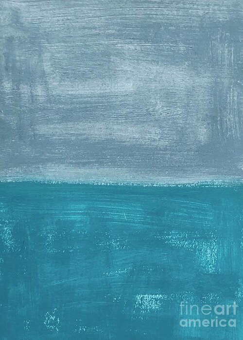  Greeting Card featuring the mixed media Ocean Gray by Oriel Ceballos