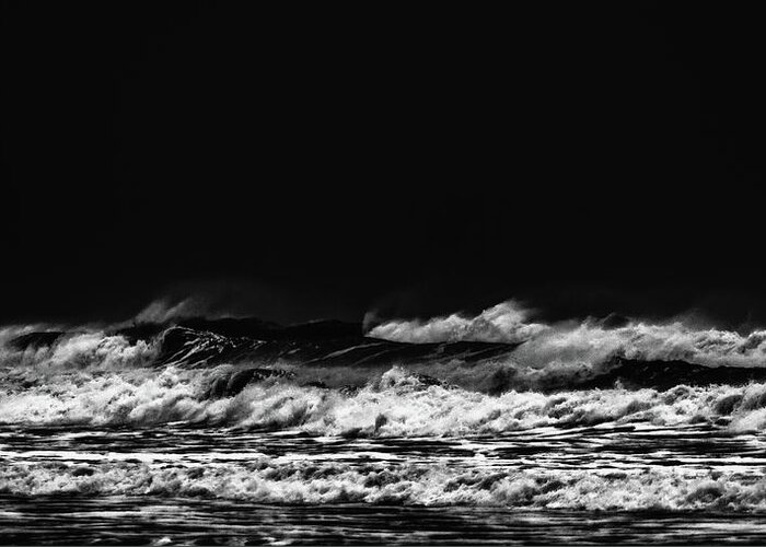 Black-and-white Greeting Card featuring the photograph Ocean In Black And White # 05 by Jorg Becker
