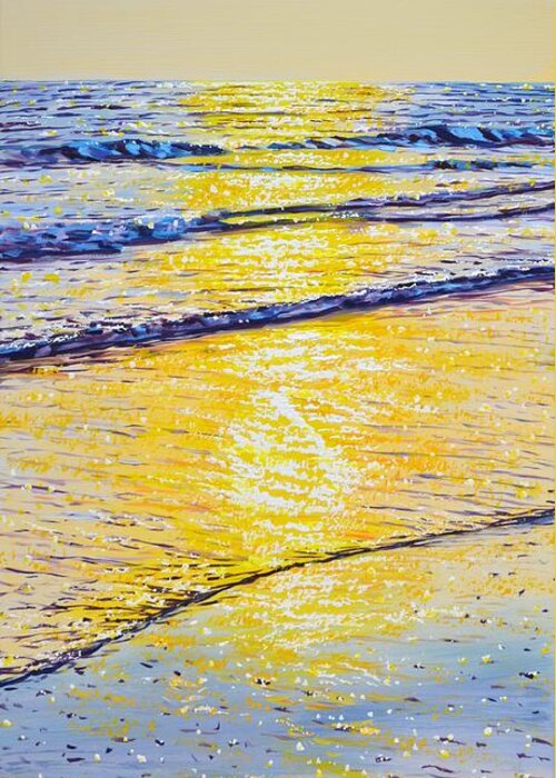 Sea Greeting Card featuring the painting 	Ocean. Summer evening. by Iryna Kastsova