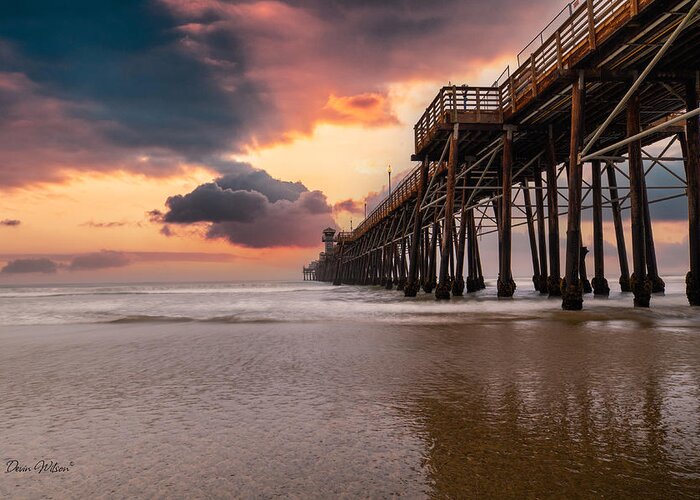 Beach Greeting Card featuring the photograph Oceanside Sunset by Devin Wilson
