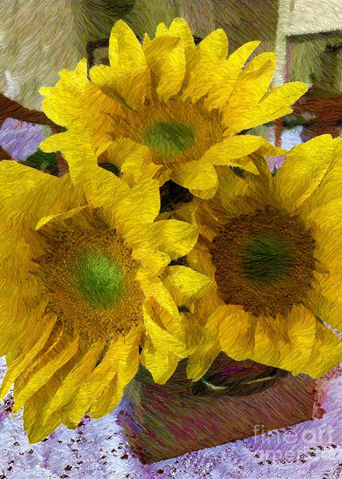 Sunflower Greeting Card featuring the photograph Ode to Vincent by Katherine Erickson