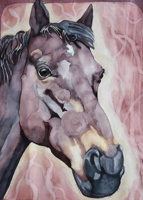 Horse Greeting Card featuring the painting Okie by Equus Artisan