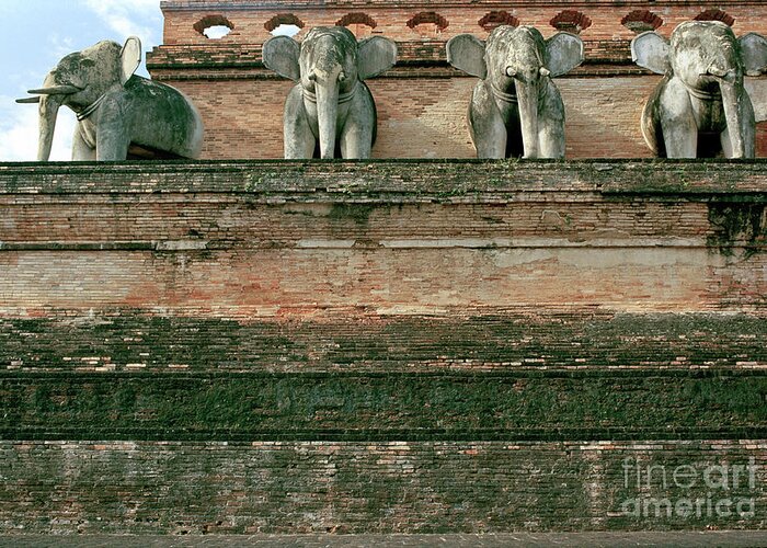 Elephant Greeting Card featuring the photograph Old Elephant Temple by Dean Harte
