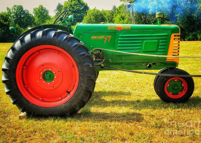Oliver Tractor Greeting Card featuring the photograph Oliver Row Crop 77 by Mike Eingle