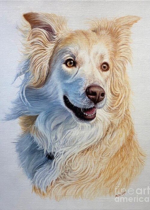 Dog Greeting Card featuring the painting Ollie by Mike Ivey