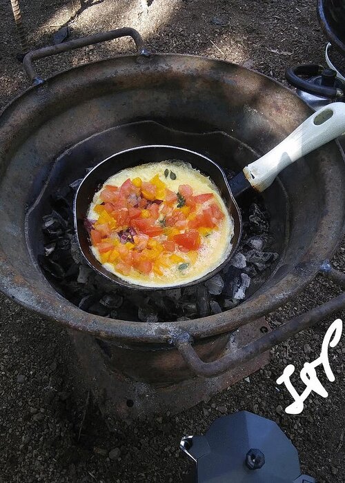 Eggs Greeting Card featuring the photograph Omelet in a Pan by Esoteric Gardens KN